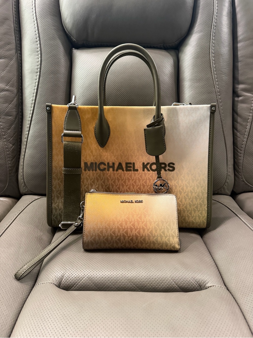 Michael Kors Mirella Medium Ombré Signature Logo Tote Bag & Wristlet